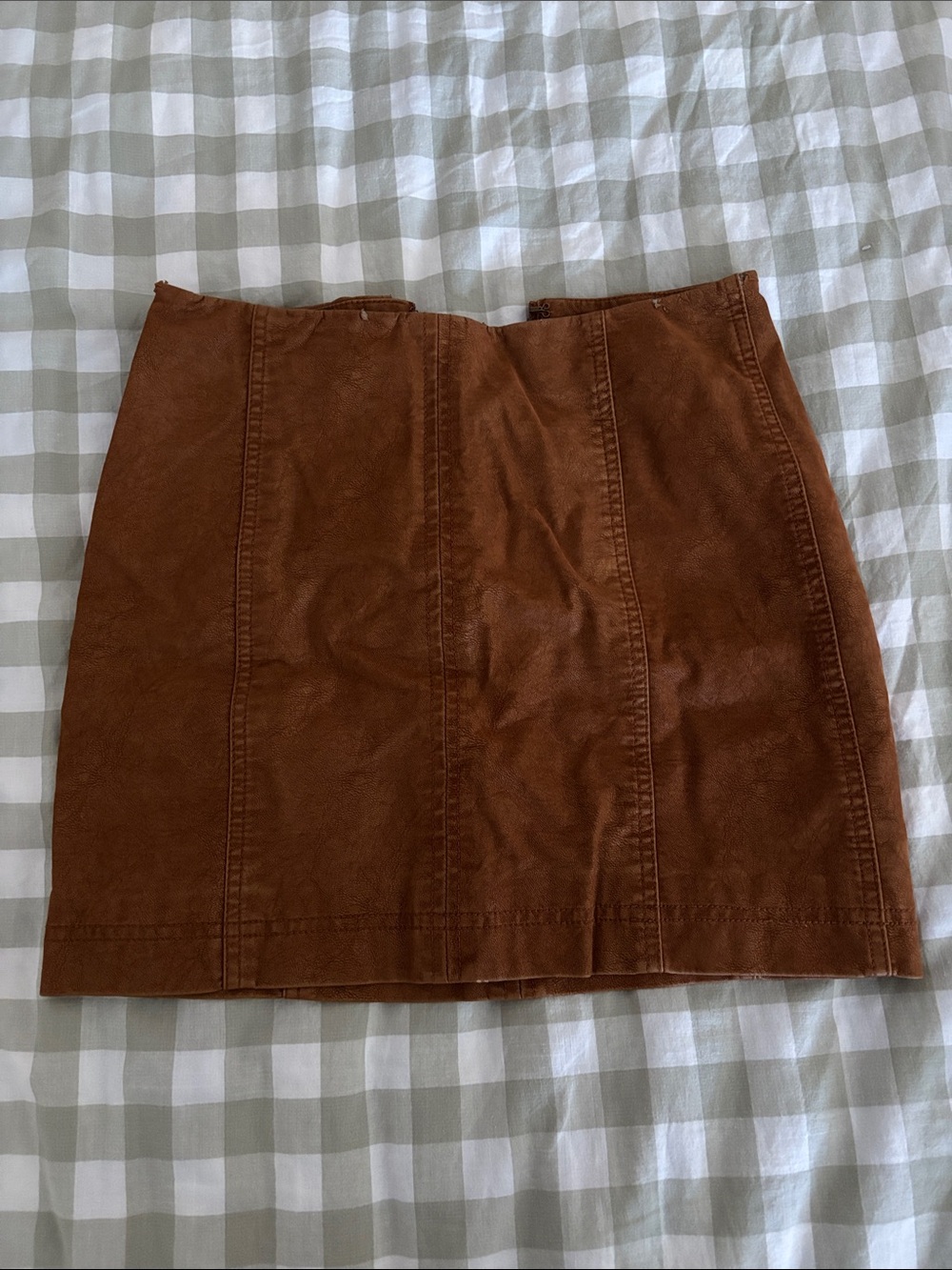 Free People Brand Women's Brown Suede-Look Mini Skirt